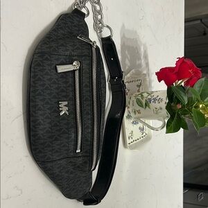 Michael Kors Gray and Black Crossbody Bag